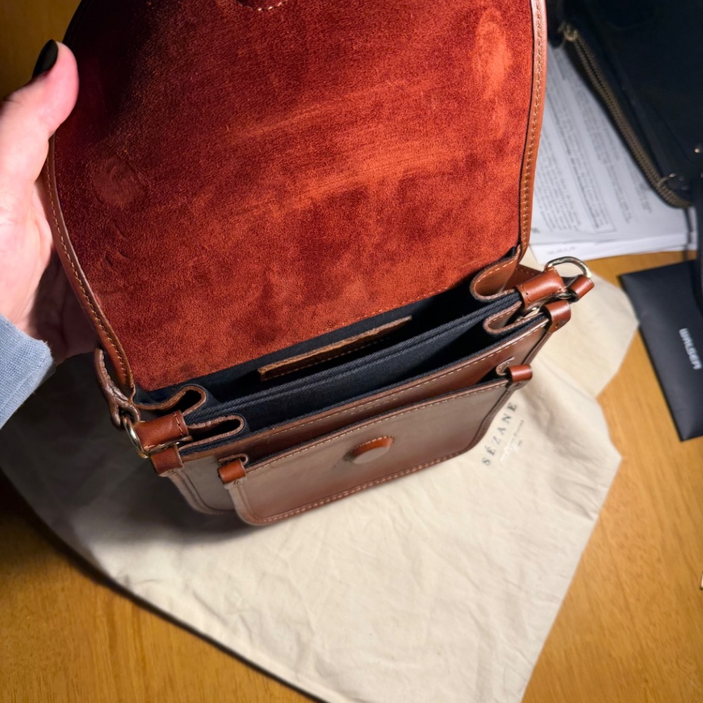 Sezane Roméo Bag Cuir Naturel Heritage - Size T-U - Picture 6 of 7